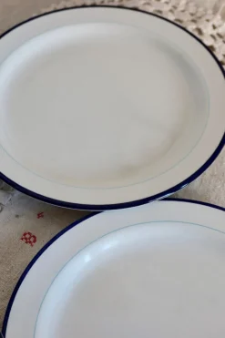 Pamono Vintage Italian Blue and White Porcelain Dinner Plates from Nueva Fontebasso, Set of 4><noscript><img width=
