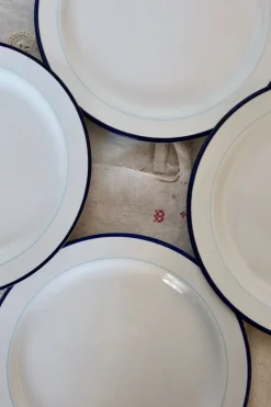 Pamono Vintage Italian Blue and White Porcelain Dinner Plates from Nueva Fontebasso, Set of 4><noscript><img width=