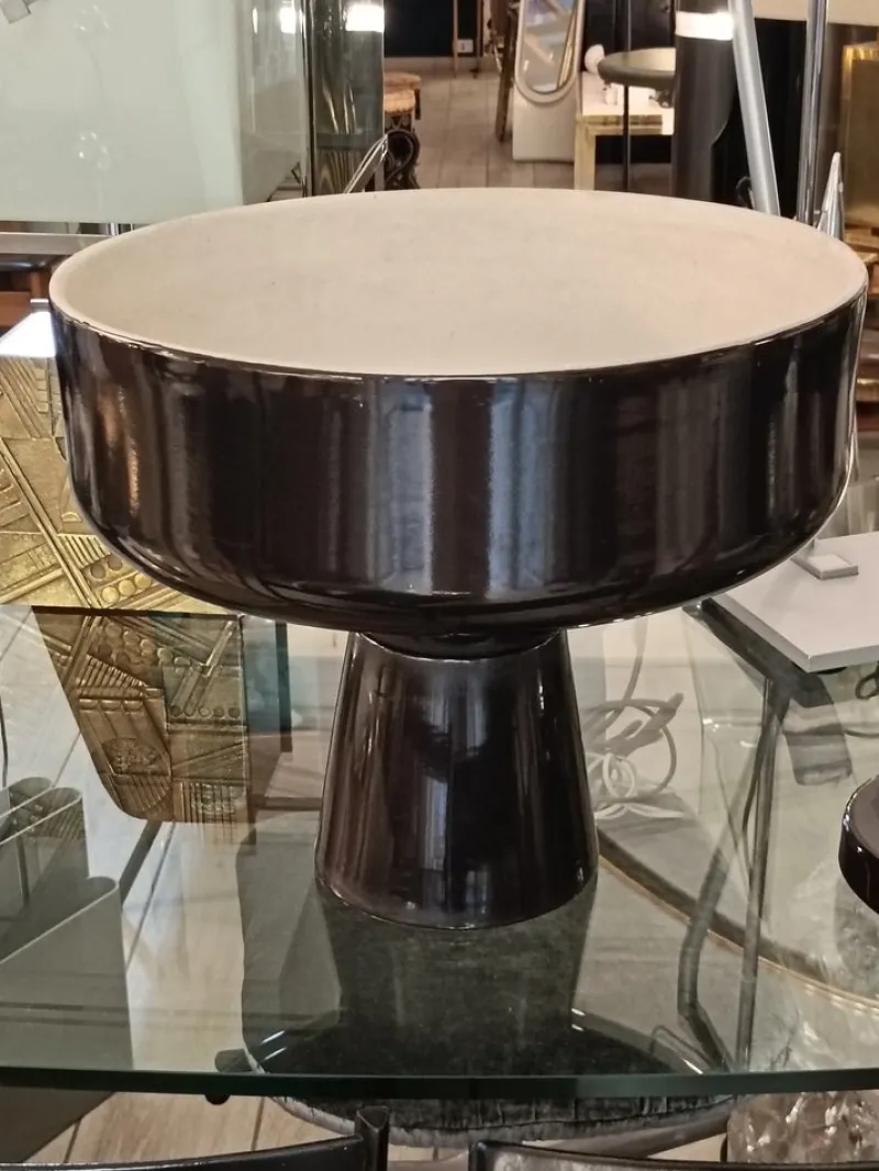 Pamono Vintage Italian Brown Ceramic Planter by Angelo Mangiarotti for F.lli Brambilla, 1970s> Planters And Jardiniere