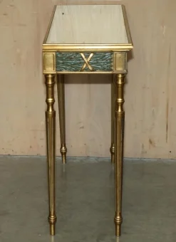 Pamono Vintage Italian Carved Console Table with Glass Mirrored Top><noscript><img width=