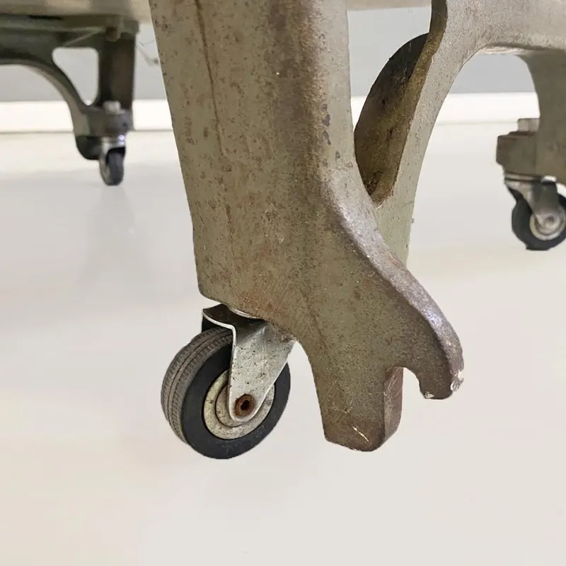 Outlet Pamono Vintage Italian Cast Iron and Wood State Railways Storage Trolley, 1930s