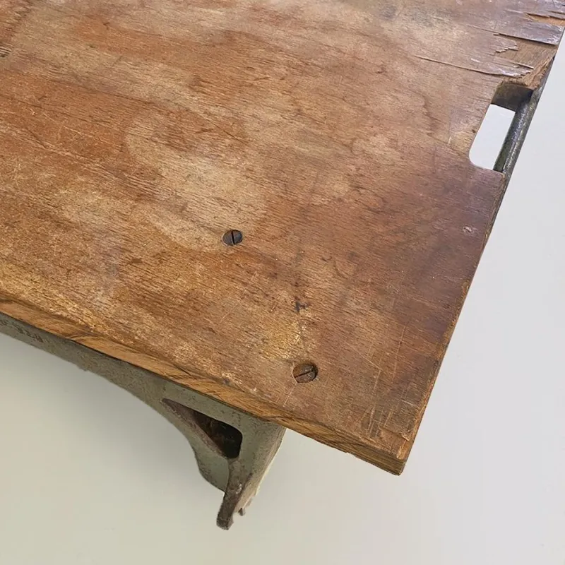 Outlet Pamono Vintage Italian Cast Iron and Wood State Railways Storage Trolley, 1930s