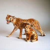 Pamono Vintage Italian Ceramic Leopard Sculptures, 1950s, Set of 2