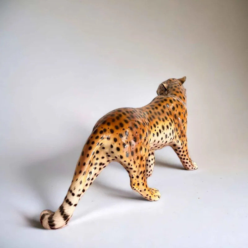 Pamono Vintage Italian Ceramic Leopard Sculptures, 1950s, Set of 2