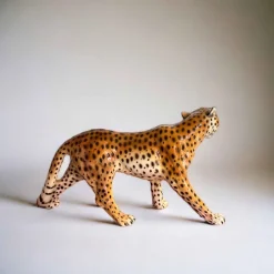 Pamono Vintage Italian Ceramic Leopard Sculptures, 1950s, Set of 2