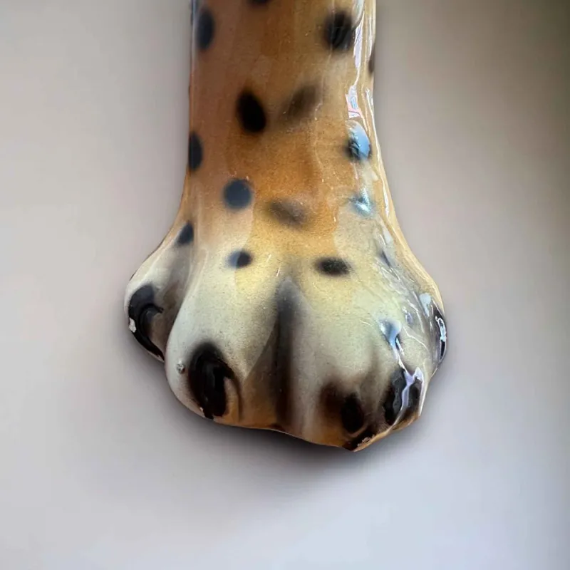 Pamono Vintage Italian Ceramic Leopard Sculptures, 1950s, Set of 2