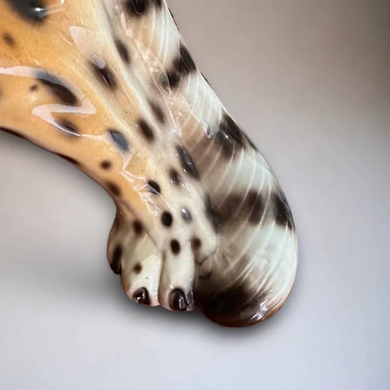 Pamono Vintage Italian Ceramic Leopard Sculptures, 1950s, Set of 2