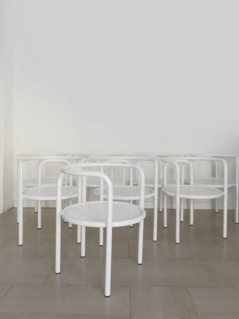 Pamono Vintage Italian Chairs by Gae Aulenti for Poltronova, 1960s, Set of 8> Garden Seating