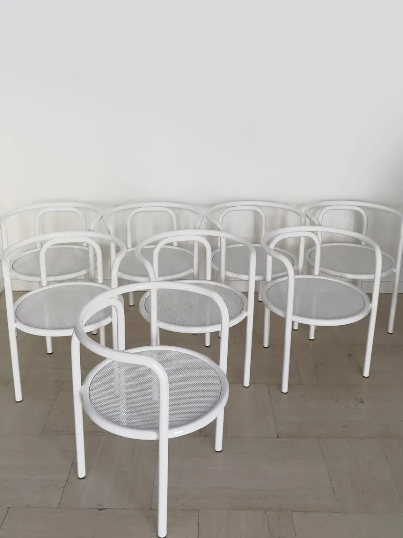 Pamono Vintage Italian Chairs by Gae Aulenti for Poltronova, 1960s, Set of 8> Garden Seating