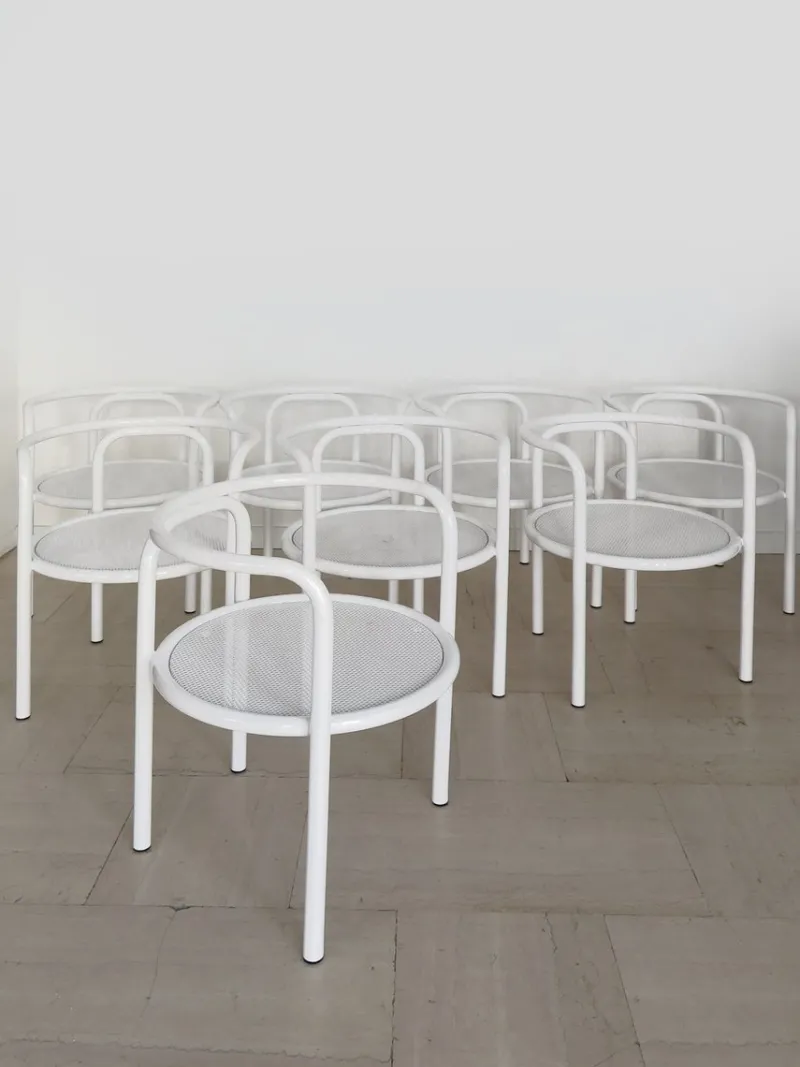 Pamono Vintage Italian Chairs by Gae Aulenti for Poltronova, 1960s, Set of 8> Garden Seating