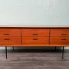 Pamono Vintage Italian Chest of Drawers in Teak and Metal Legs, 1950s> Dressers, Commodes & Chests