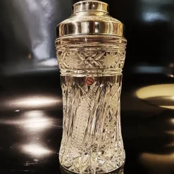 Pamono Vintage Italian Cocktail Shaker and Ice Bucket in Lead Crystal by Kristall Krisla, 1960s, Set of 3><noscript><img width=
