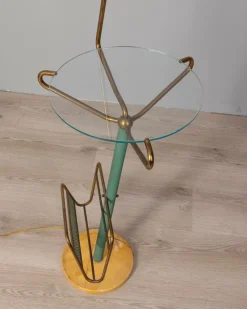 Outlet Pamono Vintage Italian Coffee Table with Lamp and Magazine Rack