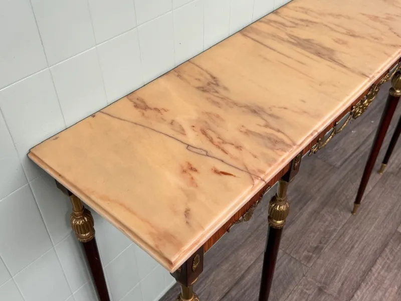 Pamono Vintage Italian Console with Marble Top, 1960s> Console Tables