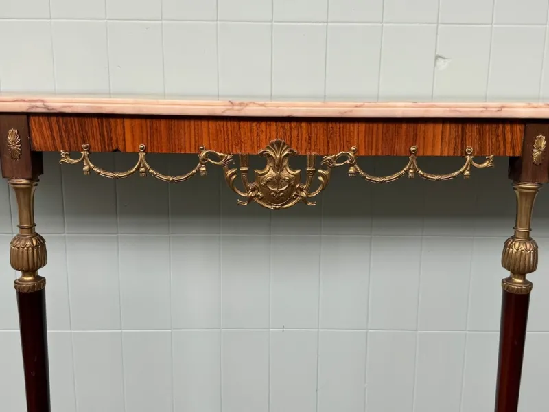 Pamono Vintage Italian Console with Marble Top, 1960s> Console Tables