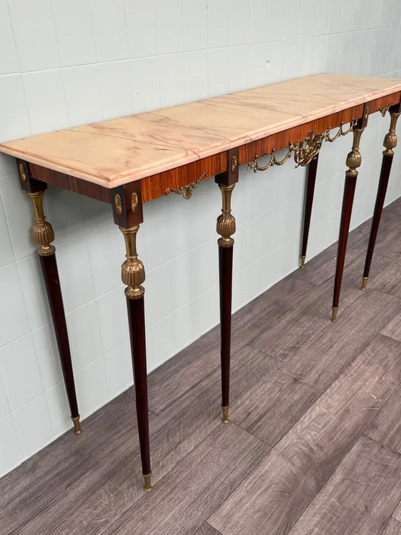 Pamono Vintage Italian Console with Marble Top, 1960s> Console Tables