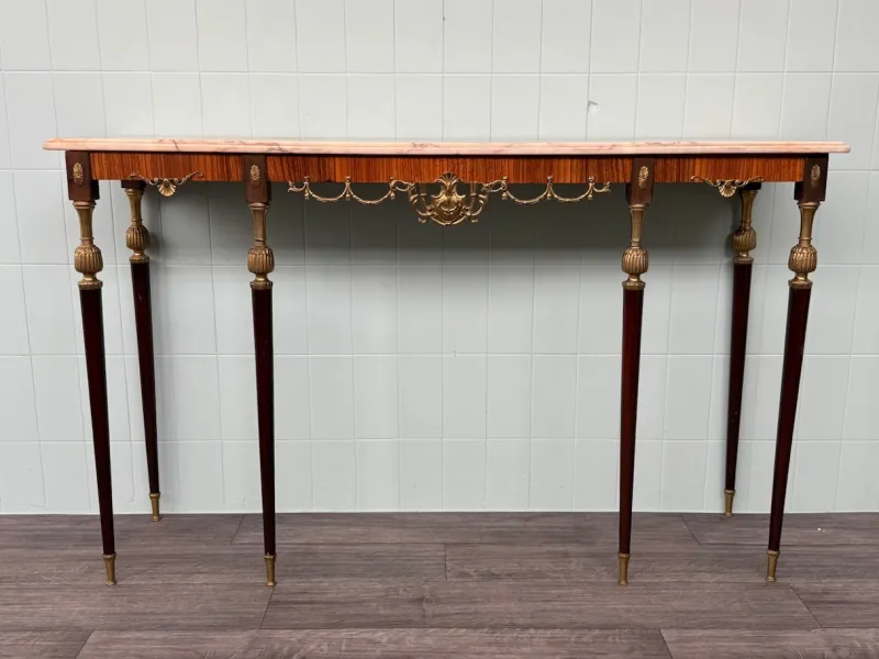 Pamono Vintage Italian Console with Marble Top, 1960s> Console Tables