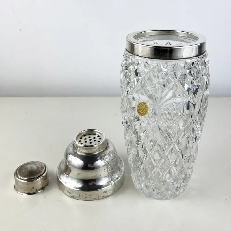 Pamono Vintage Italian Crystal and Silver Cocktail Shaker, 1940s> Dinnerware Accessories