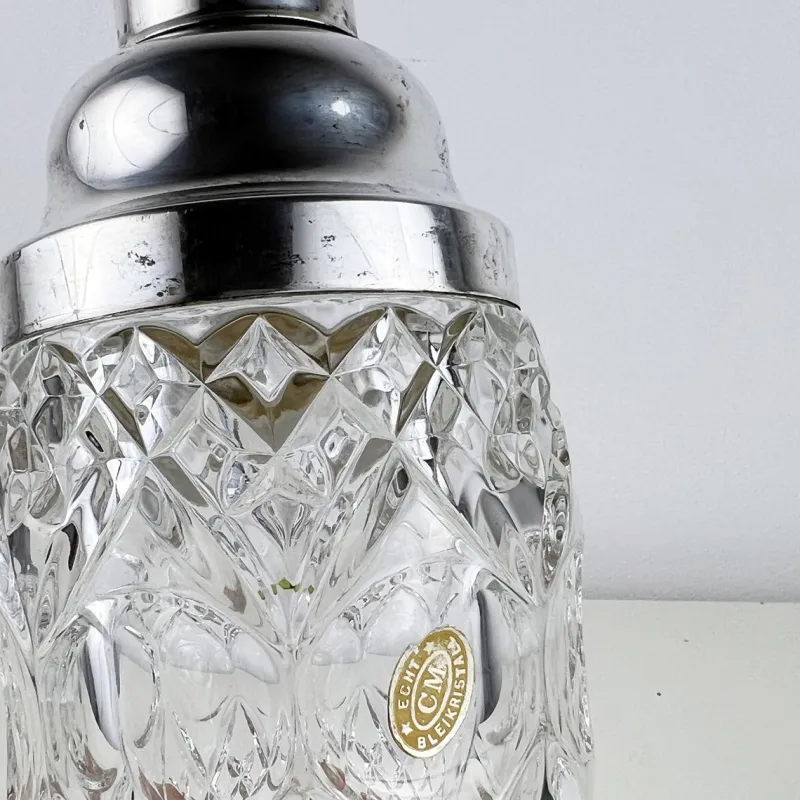 Pamono Vintage Italian Crystal and Silver Cocktail Shaker, 1940s> Dinnerware Accessories
