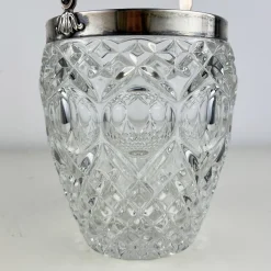 Pamono Vintage Italian Crystal and Silver Ice Bucket, 1940s><noscript><img width=