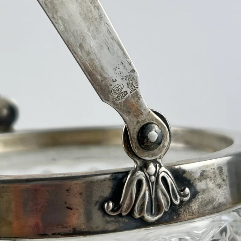 Pamono Vintage Italian Crystal and Silver Ice Bucket, 1940s> Ice Buckets & Wine Coolers