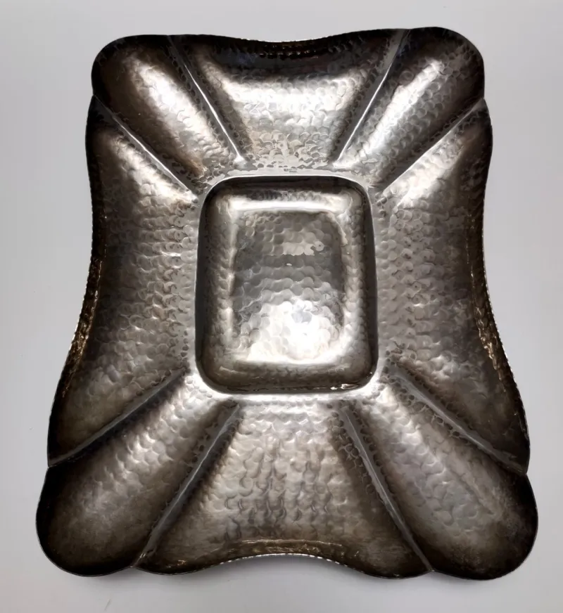 Outlet Pamono Vintage Italian Embossed Silver Plated Tray by Olri, 1950s