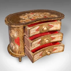 Pamono Vintage Italian Florentine Jewellery Box with Drawers, 1960s> Trunks Crates & Baskets