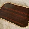 Pamono Vintage Italian Formica and Gilded Brass Serving Tray, 1950s> Trays
