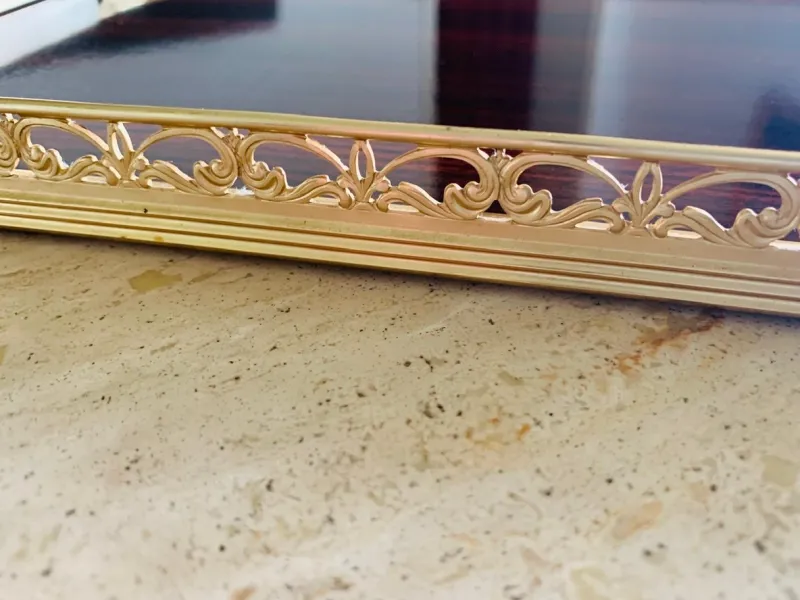Pamono Vintage Italian Formica and Gilded Brass Serving Tray, 1950s> Trays