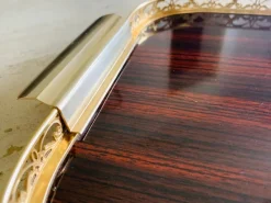 Pamono Vintage Italian Formica and Gilded Brass Serving Tray, 1950s><noscript><img width=
