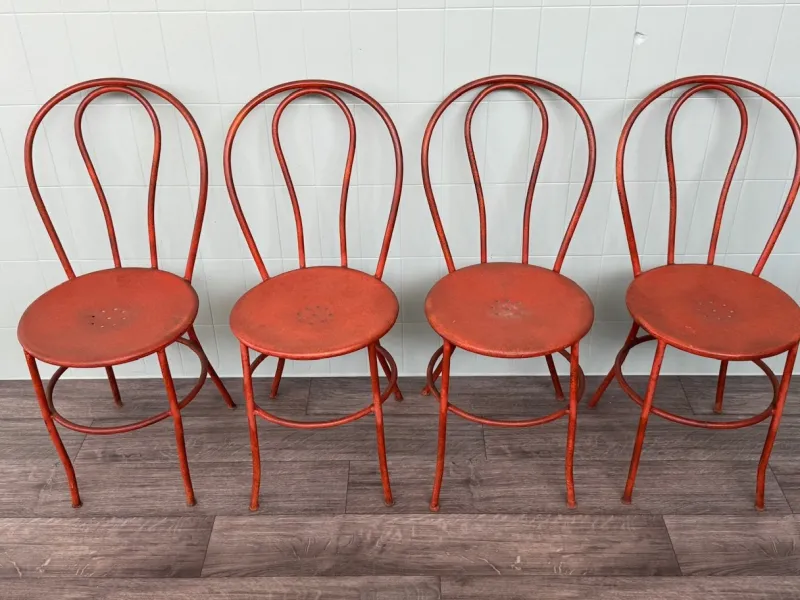 Pamono Vintage Italian Iron Garden Chairs, 1950s, Set of 4> Garden Seating