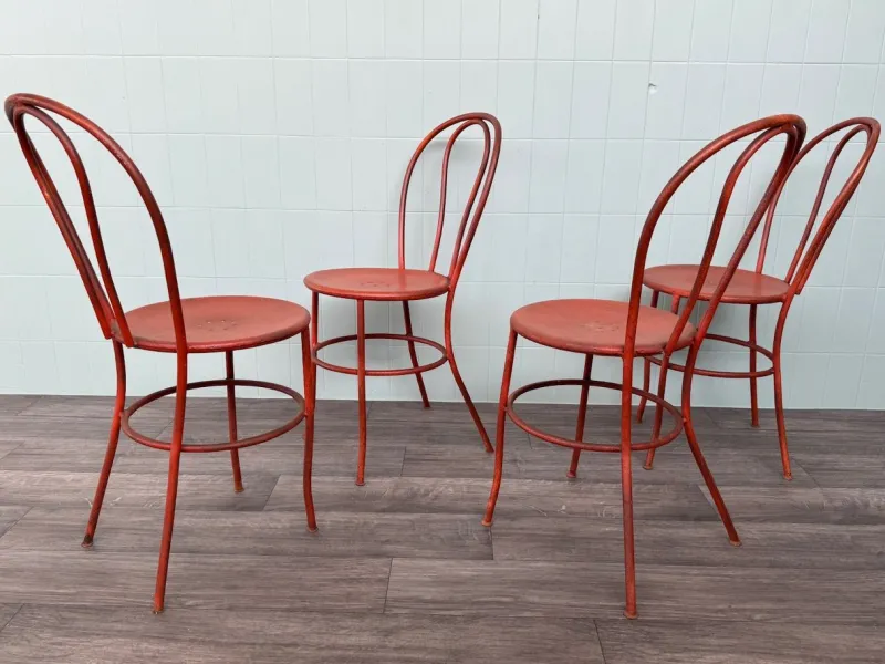 Pamono Vintage Italian Iron Garden Chairs, 1950s, Set of 4> Garden Seating