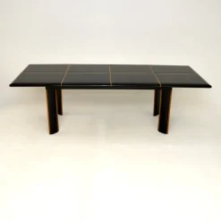 Pamono Vintage Italian Lacquered Dining Table and Chairs attributed to Pierre Cardin for Roche Bobois, 1970s, Set of 7