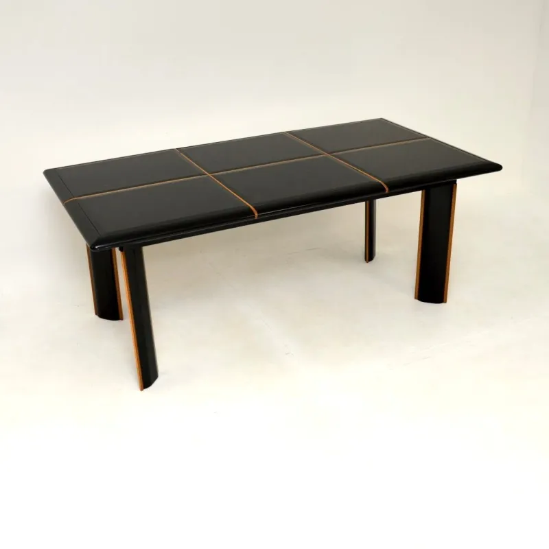 Pamono Vintage Italian Lacquered Dining Table and Chairs attributed to Pierre Cardin for Roche Bobois, 1970s, Set of 7