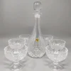 Pamono Vintage Italian Mid-Century Crystal Decanter with 6 Crystal Glasses, 1960s, Set of 7