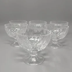 Pamono Vintage Italian Mid-Century Crystal Decanter with 6 Crystal Glasses, 1960s, Set of 7