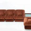 Outlet Pamono Vintage Italian Modular Armchairs and Coffee Table in Velvet, 1970, Set of 6