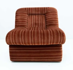 Outlet Pamono Vintage Italian Modular Armchairs and Coffee Table in Velvet, 1970, Set of 6