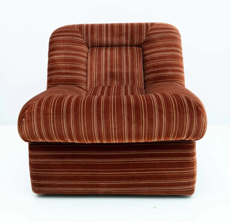 Outlet Pamono Vintage Italian Modular Armchairs and Coffee Table in Velvet, 1970, Set of 6