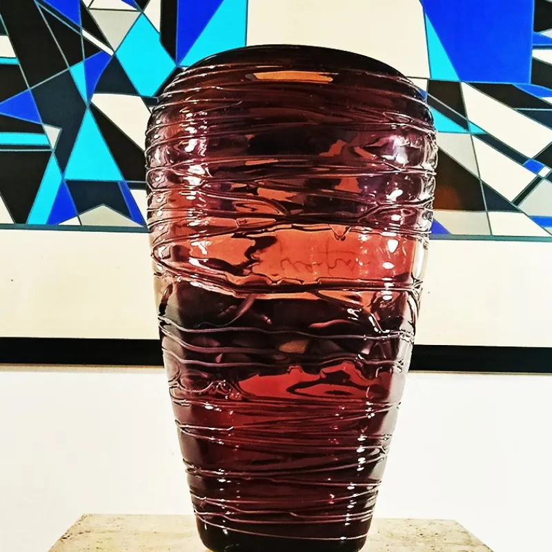 Pamono Vintage Italian Purple Vase in Murano Glass, 1970s> Vases