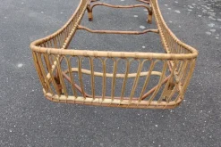 New Pamono Vintage Italian Rattan Bed, 1960s