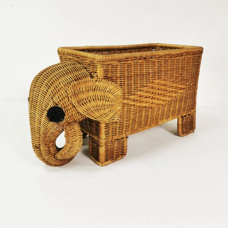 Best Pamono Vintage Italian Rattan Newspaper Rack, 1970s