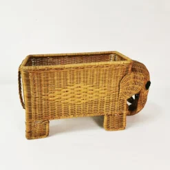 Best Pamono Vintage Italian Rattan Newspaper Rack, 1970s