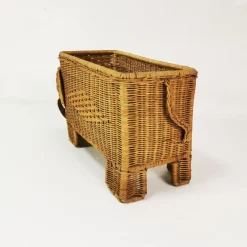 Best Pamono Vintage Italian Rattan Newspaper Rack, 1970s