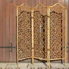 Pamono Vintage Italian Rattan Screen with 3 Leaves, 1960s> Room Dividers & Screens