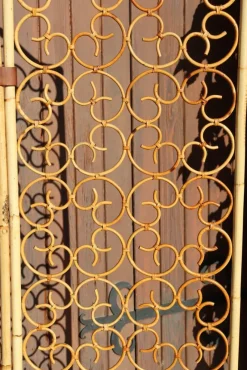 Pamono Vintage Italian Rattan Screen with 3 Leaves, 1960s><noscript><img width=