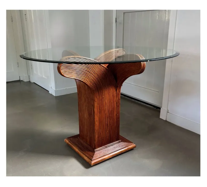 New Pamono Vintage Italian Round Dining Table from Vivai Del Sud, 1970s