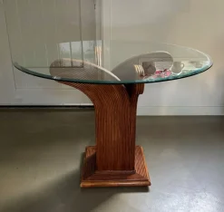 New Pamono Vintage Italian Round Dining Table from Vivai Del Sud, 1970s