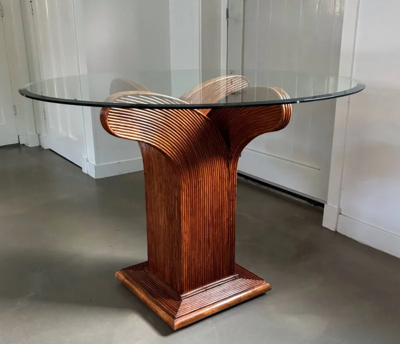 New Pamono Vintage Italian Round Dining Table from Vivai Del Sud, 1970s