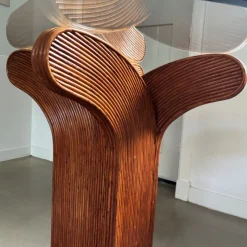 New Pamono Vintage Italian Round Dining Table from Vivai Del Sud, 1970s